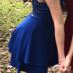 Blue homecoming dress!! Size 4. Lace back. Zips up. Bought for $65